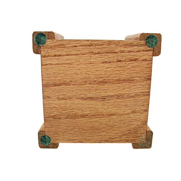 Set Of 4 Ornate Sandstone Tile Cork Back Coasters Wildlife Wooden Stand Pottery - Picture 8 of 8